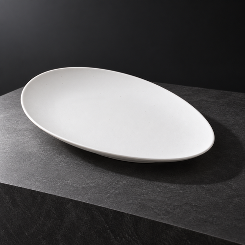 Egg Plate, Large — handcrafted matte white ceramic tableware