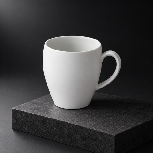 Mug — handcrafted matte white ceramic tableware